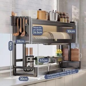 Escorredor De Louça De Pratos Cozinha Suspensa Modular