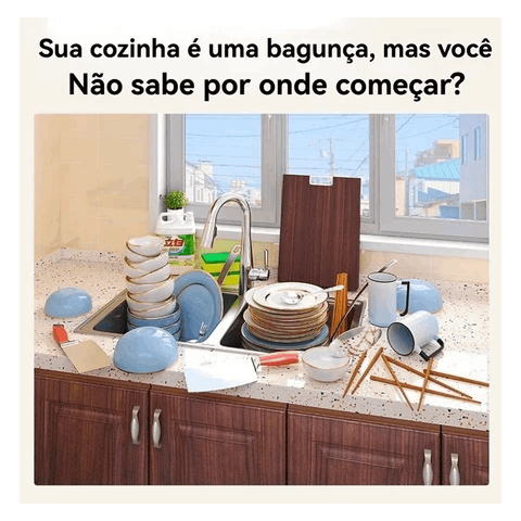 escorredor à   de poeira de armário multifuncional para pia organizador detalhes 5