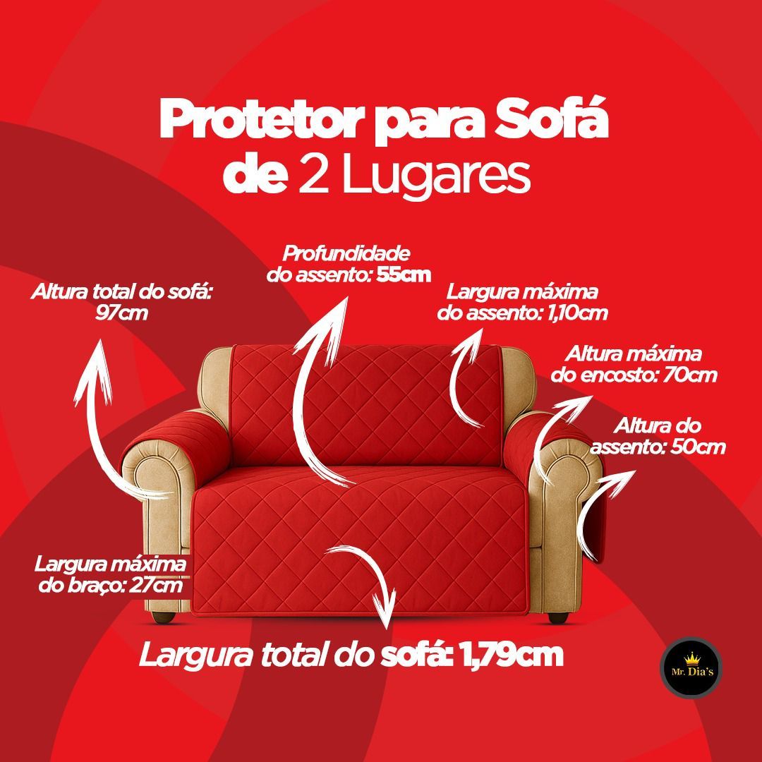 capa de sofa protetora face única com porta   matelado detalhes 0