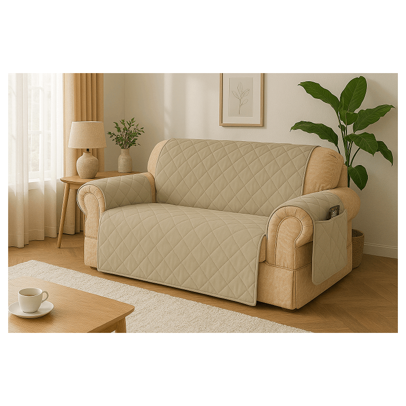 capa de sofa protetora face única com porta   matelado detalhes 4