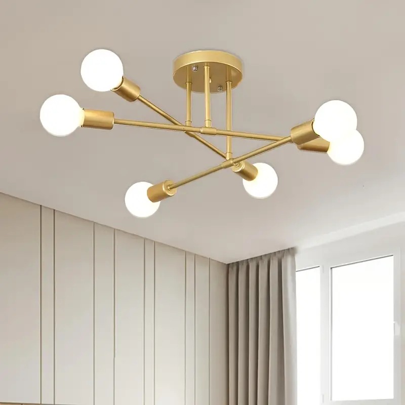 moderno semi-incrustado lâmpada de teto antigo     decorativo iluminação para casa detalhes 0