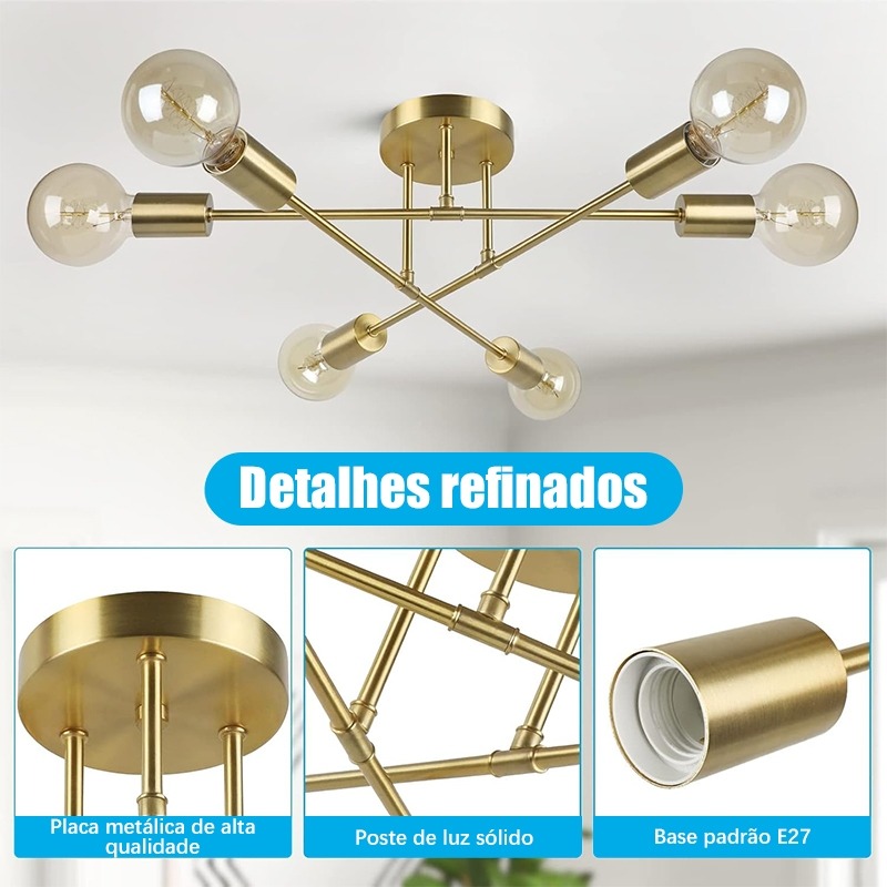 moderno semi-incrustado lâmpada de teto antigo     decorativo iluminação para casa detalhes 2