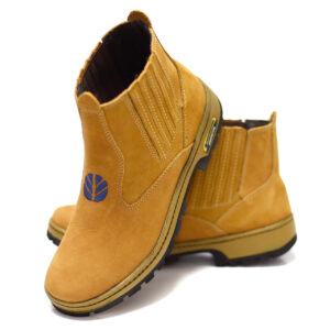 Botina Masculina New Agriculture Couro Nobuck Legitimo com Bico de PVC
