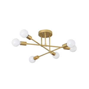Lustre Moderno Semi-Incrustado Lâmpada De Teto Antigo Ouro Nórdico Decorativo Iluminação Para Casa