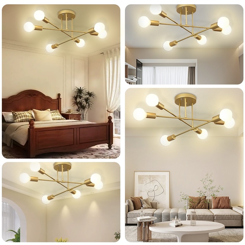 moderno semi-incrustado lâmpada de teto antigo     decorativo iluminação para casa detalhes 7