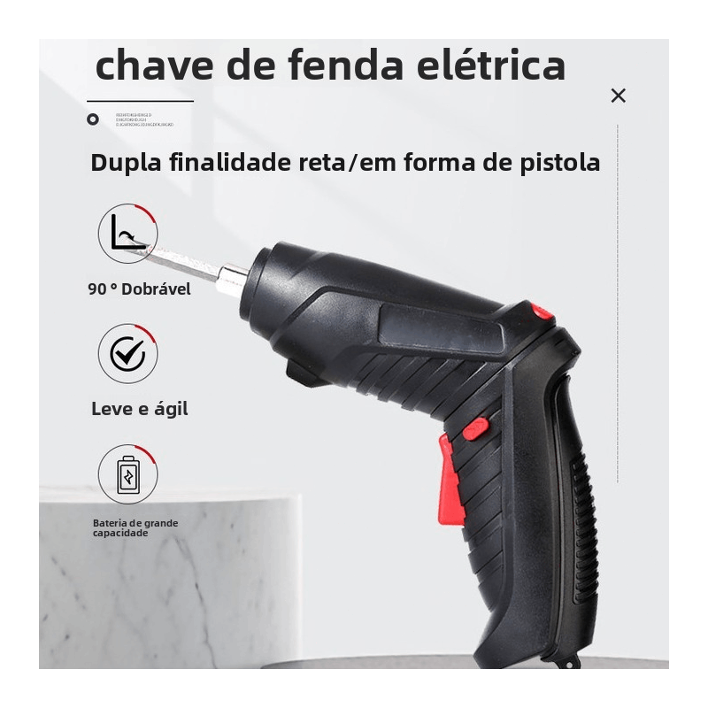 Kit Parafusadeira Elétrica Sem Fio 47 Peças - Imagem 5