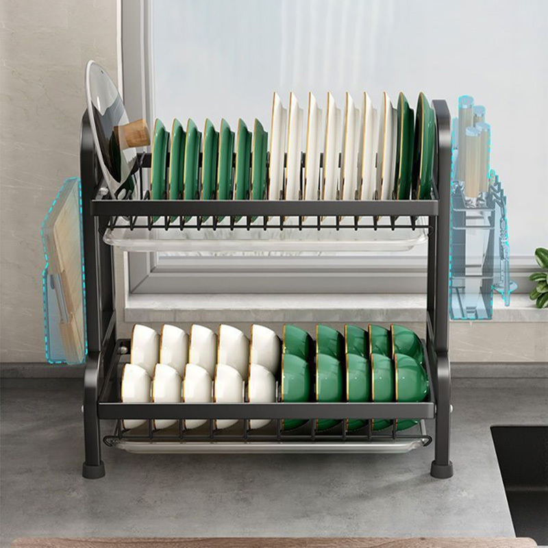 rack de secagem de pratos à   de       e escorredor & suporte para utensílios - organizador durável de plástico e metal para   da cozinha para pratos,   e utensílios - design que economiza   para cozinhas modernas, rack de secagem de pratos para o   detalhes 2