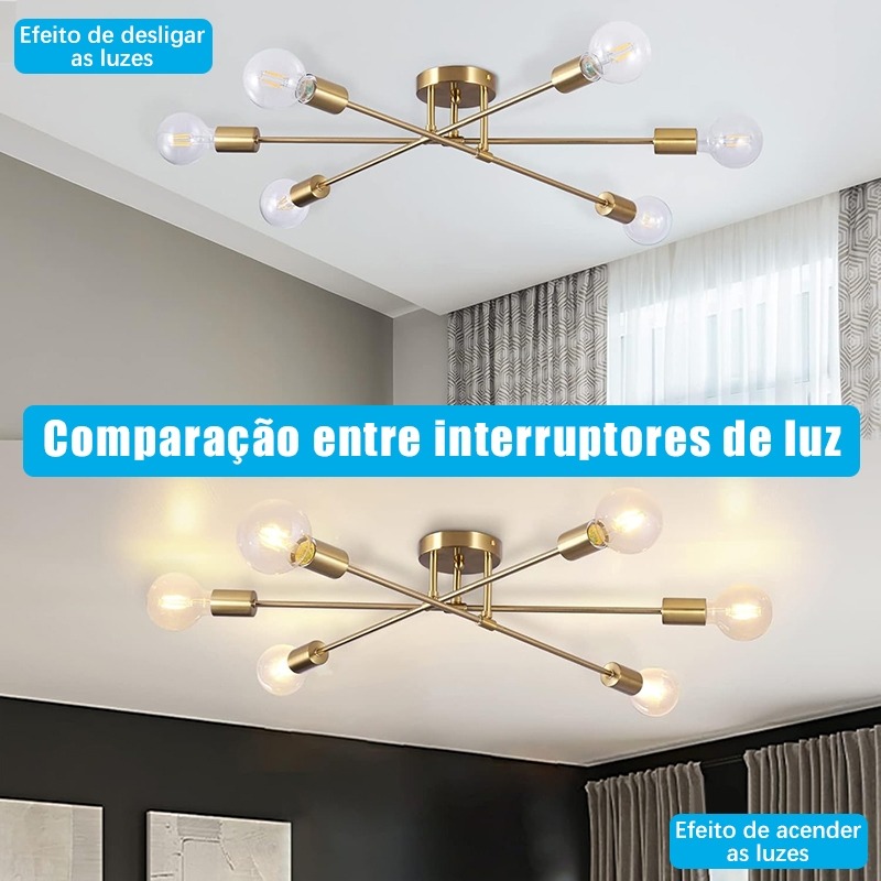 moderno semi-incrustado lâmpada de teto antigo     decorativo iluminação para casa detalhes 4
