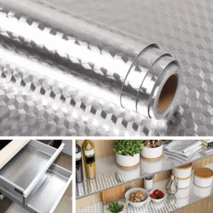 5 Metros Rolo Papel Adesivo De Alumínio 3D Impermeável Proteção Para Cozinha E Fogão