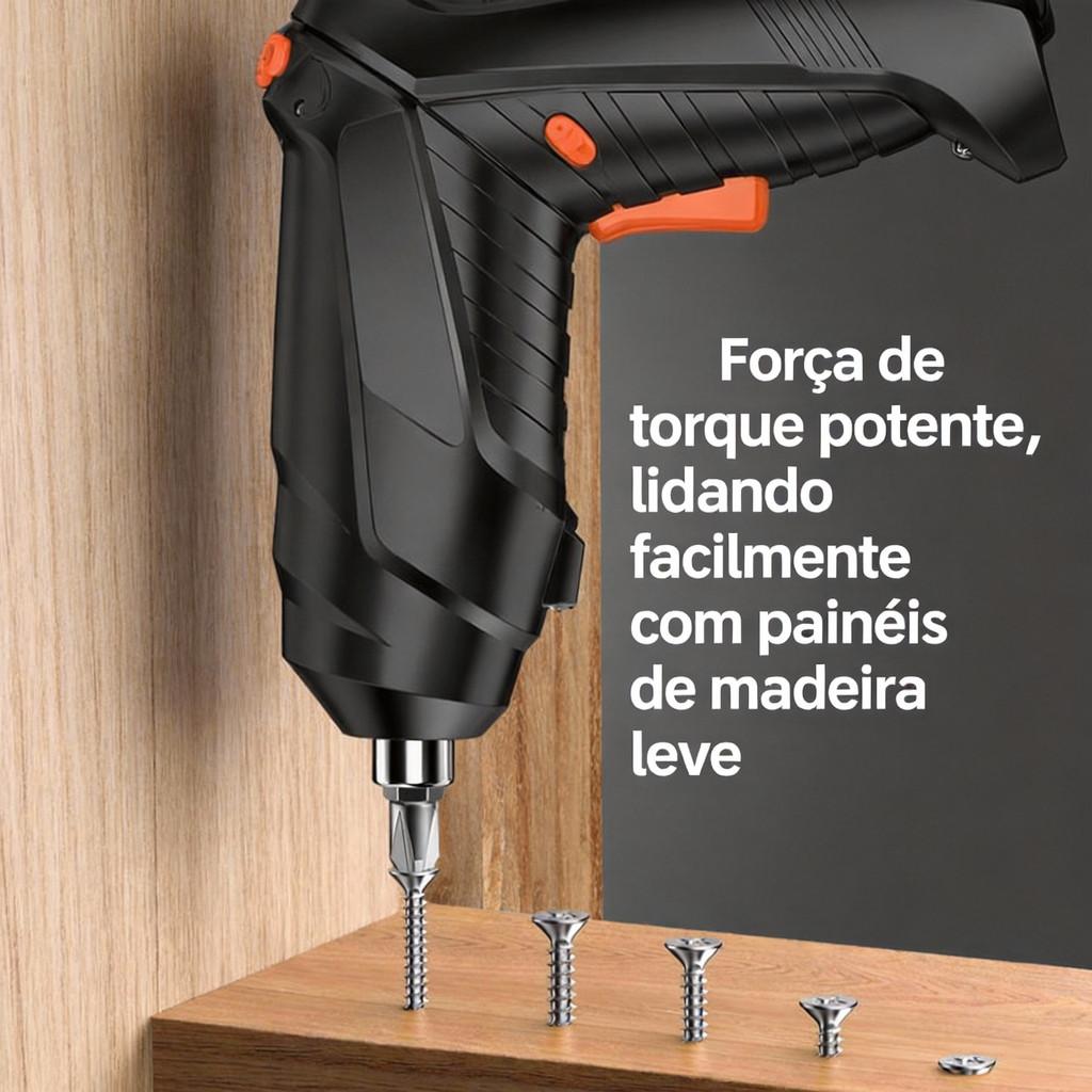 Kit Parafusadeira Elétrica Sem Fio 47 Peças